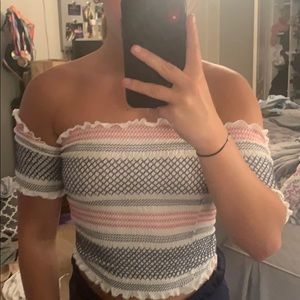 off the shoulder tight shirt